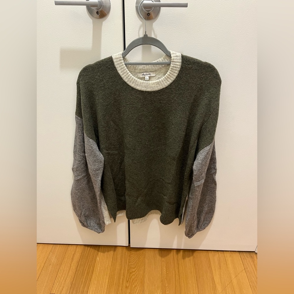 Madewell color block sweater. Size L.